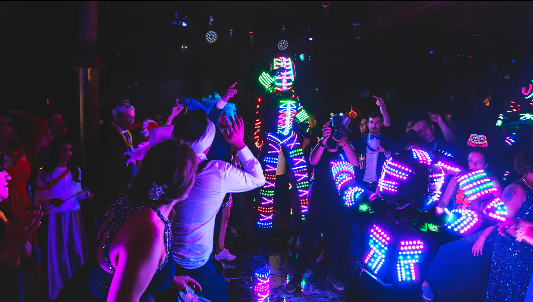 We produce led robot suits,kryoman stilt clothing,laser robots,full color pixel LED robot costume,walker costume,luminous robot clothes,helmet laser gloves CO2 gun jet machine.