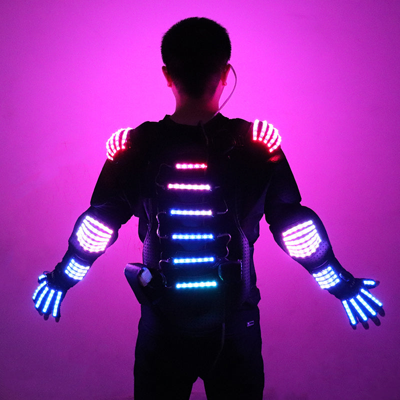 Full Color LED Armor Luminous Jackets Light Up Costume Suit Bar Dance Team DS Singer DJ Nightclub Performance Clothing