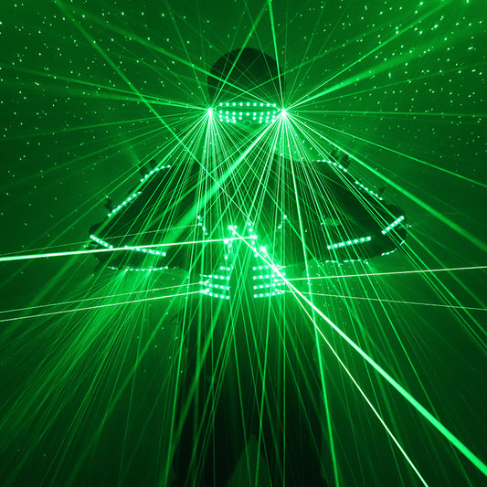 New Green Laser Suit Jacket LED Glasses Armor Laser Man Stage Performance Luminous Clothing LED Dance Robot Costume