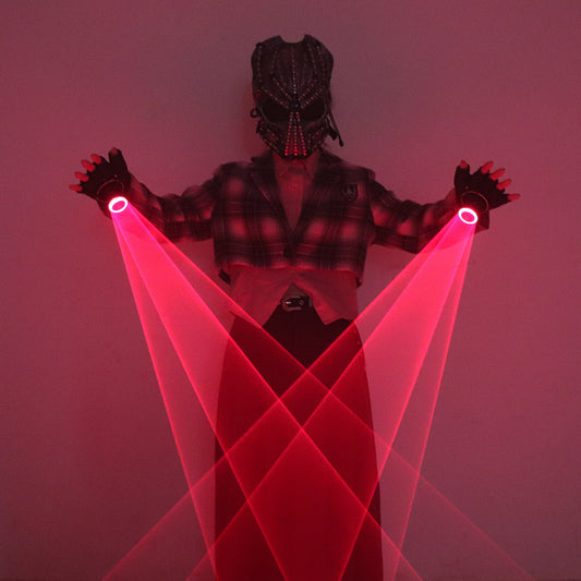 650nm Vortex Laser Gloves Red Handheld Laser Cannon Light Up Rotating Gloves CO2 Gun Atmosphere Props