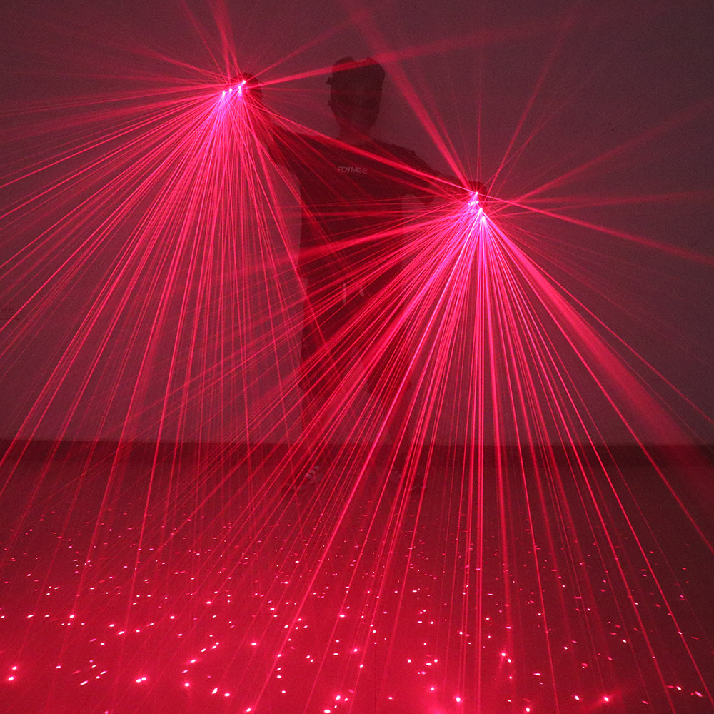 2 in 1 Red Laser Gloves Bar Nightclubs Stage Performances Laser Props LED Robot Laser Multi Beams Glasses Gloves Accessories