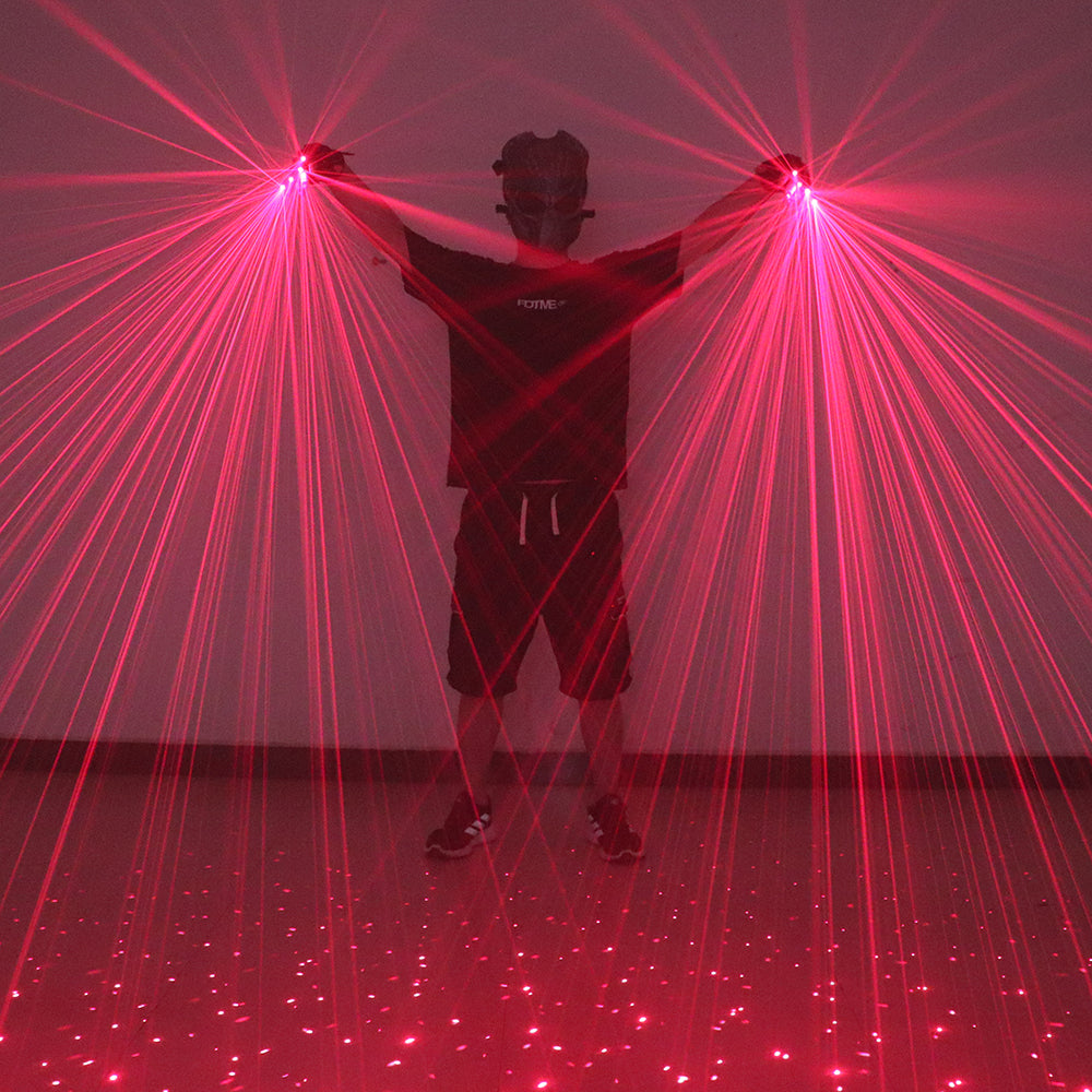 2 in 1 Red Laser Gloves Bar Nightclubs Stage Performances Laser Props LED Robot Laser Multi Beams Glasses Gloves Accessories