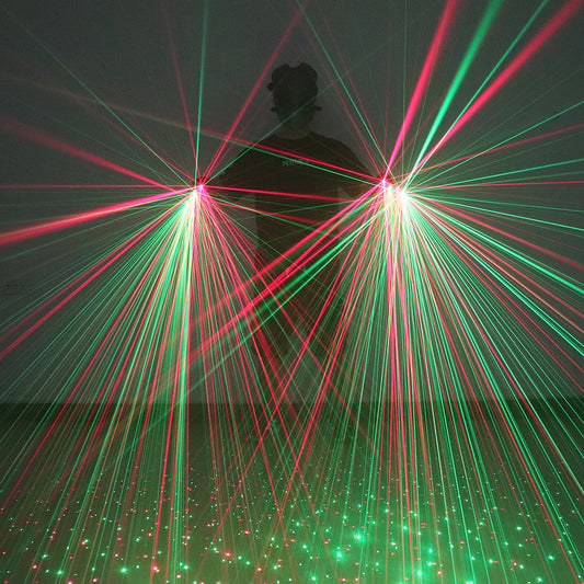 2 in 1 Red Green Laser Gloves LED Multi Beams Laser Gloves For LED Luminous Costume Stage Show Accessories