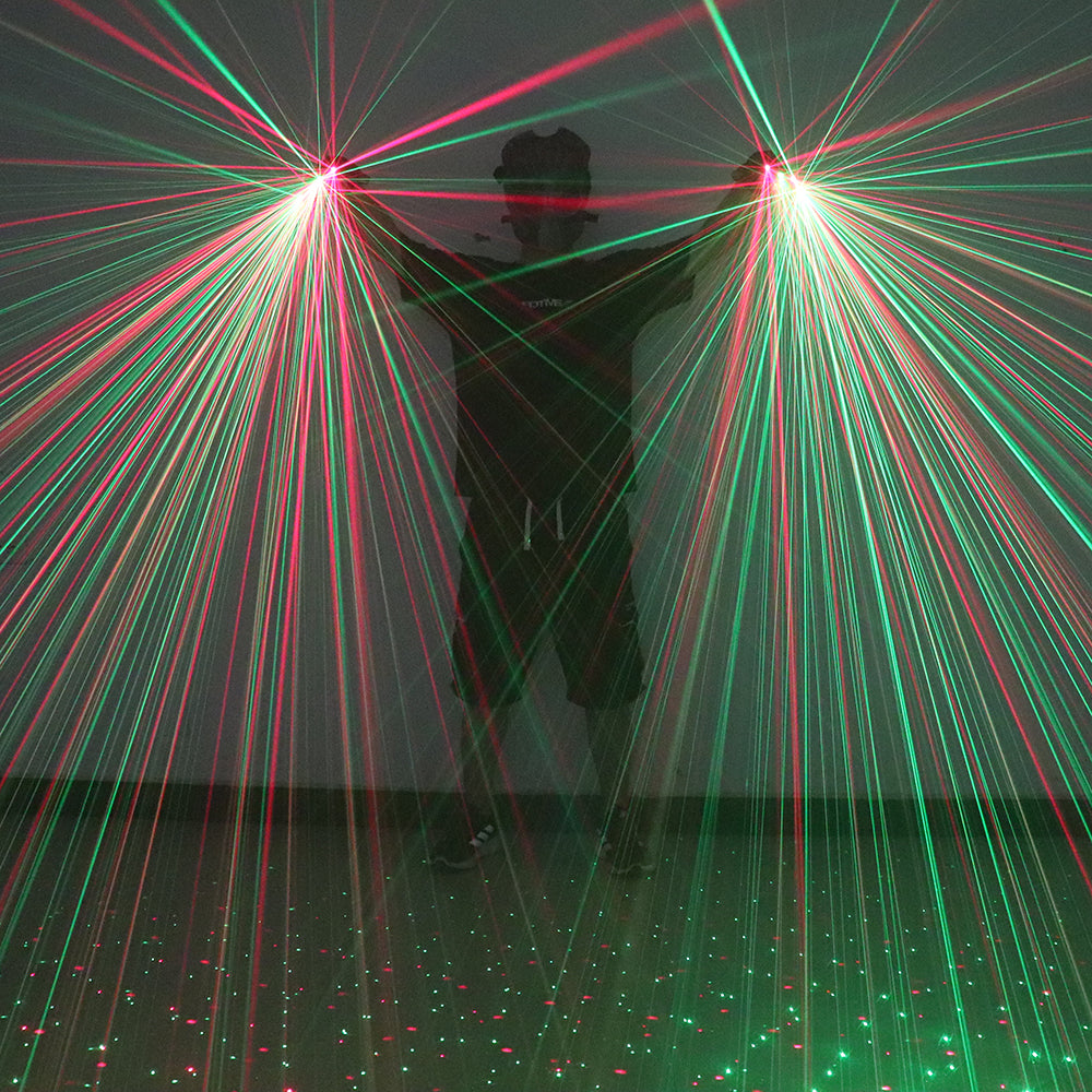 2 in 1 Red Green Laser Gloves LED Multi Beams Laser Gloves For LED Luminous Costume Stage Show Accessories