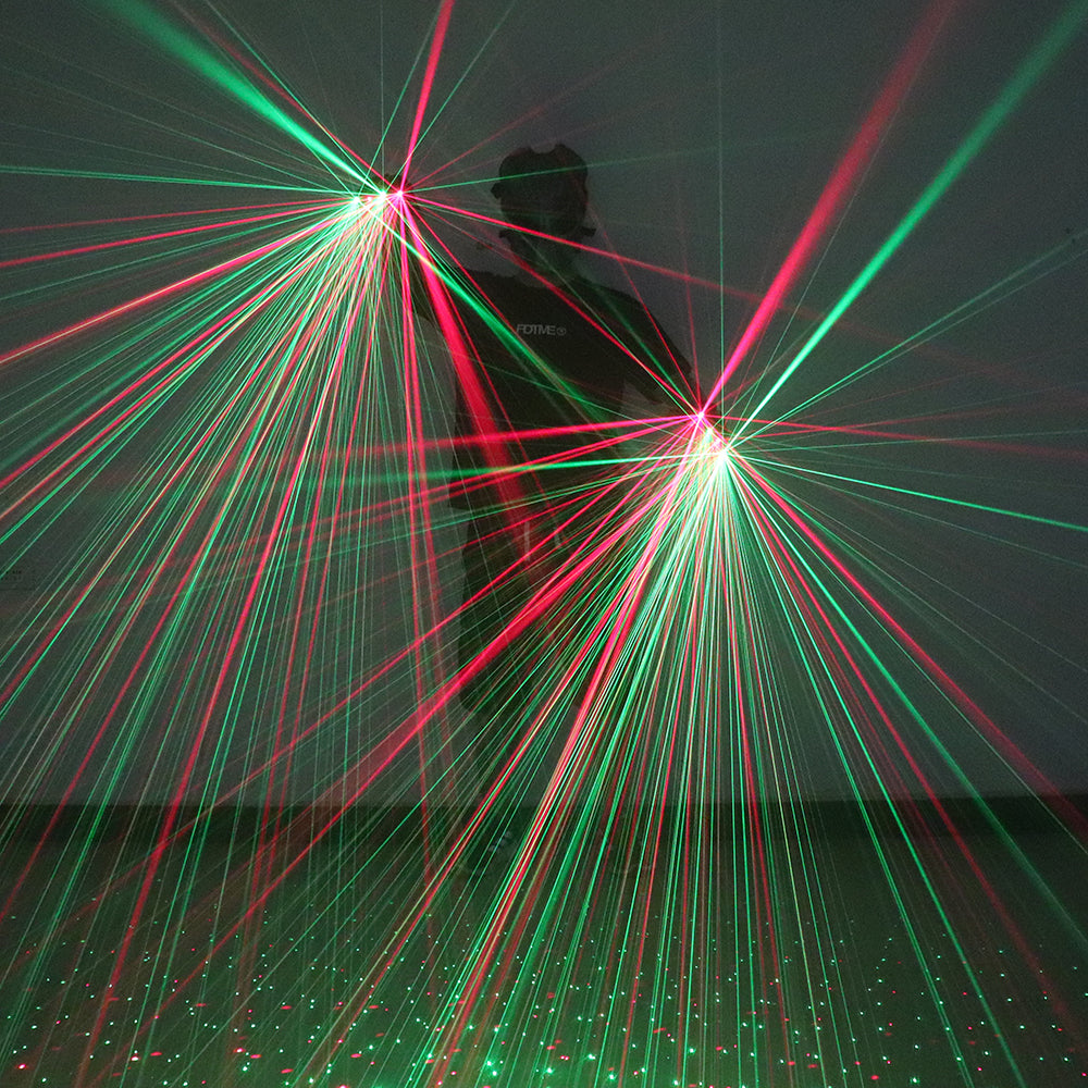 2 in 1 Red Green Laser Gloves LED Multi Beams Laser Gloves For LED Luminous Costume Stage Show Accessories