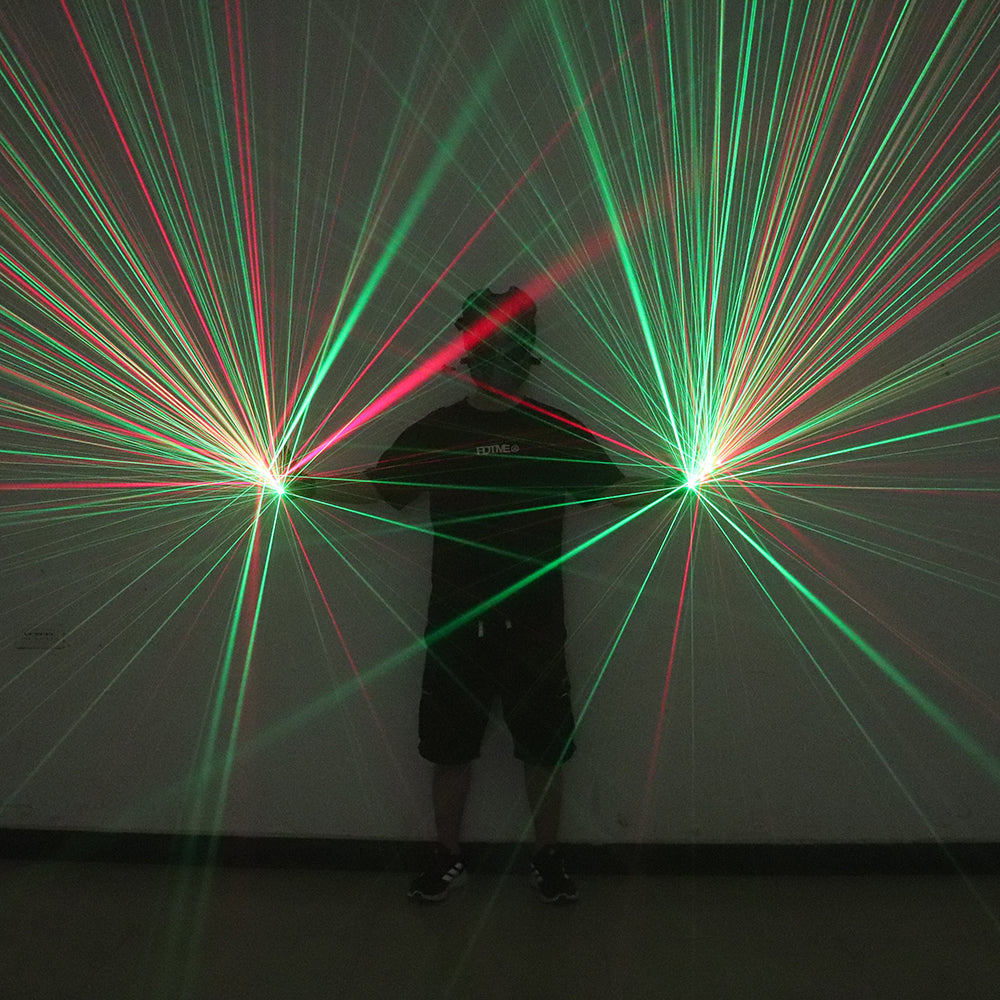 2 in 1 Red Green Laser Gloves LED Multi Beams Laser Gloves For LED Luminous Costume Stage Show Accessories
