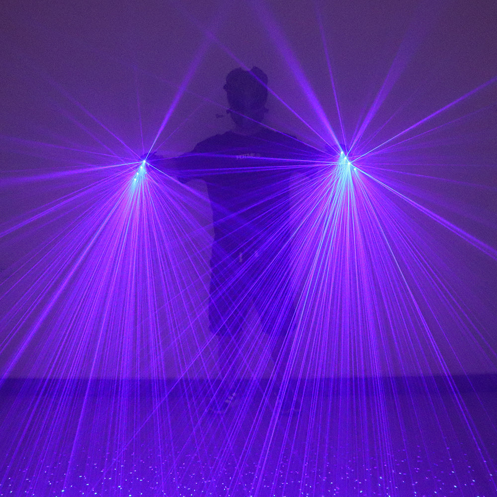 2 in 1 Blue Laser Gloves LED Laser Multi-ray Gloves DJ Singer Robot Bar Disco Nightclub Laser Show Props