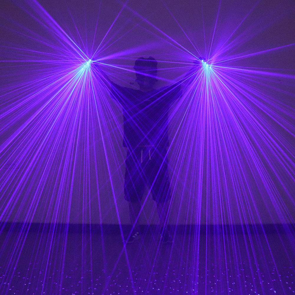 2 in 1 Blue Laser Gloves LED Laser Multi-ray Gloves DJ Singer Robot Bar Disco Nightclub Laser Show Props