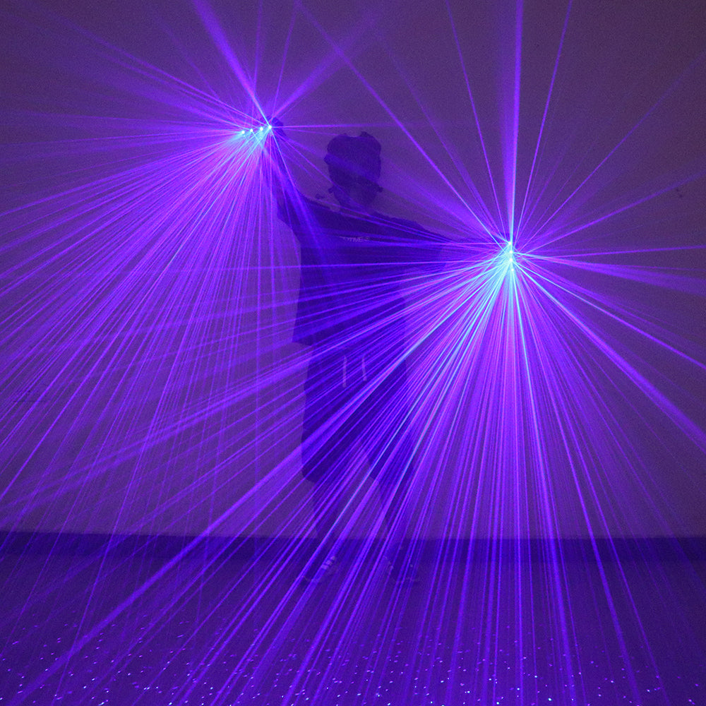 2 in 1 Blue Laser Gloves LED Laser Multi-ray Gloves DJ Singer Robot Bar Disco Nightclub Laser Show Props