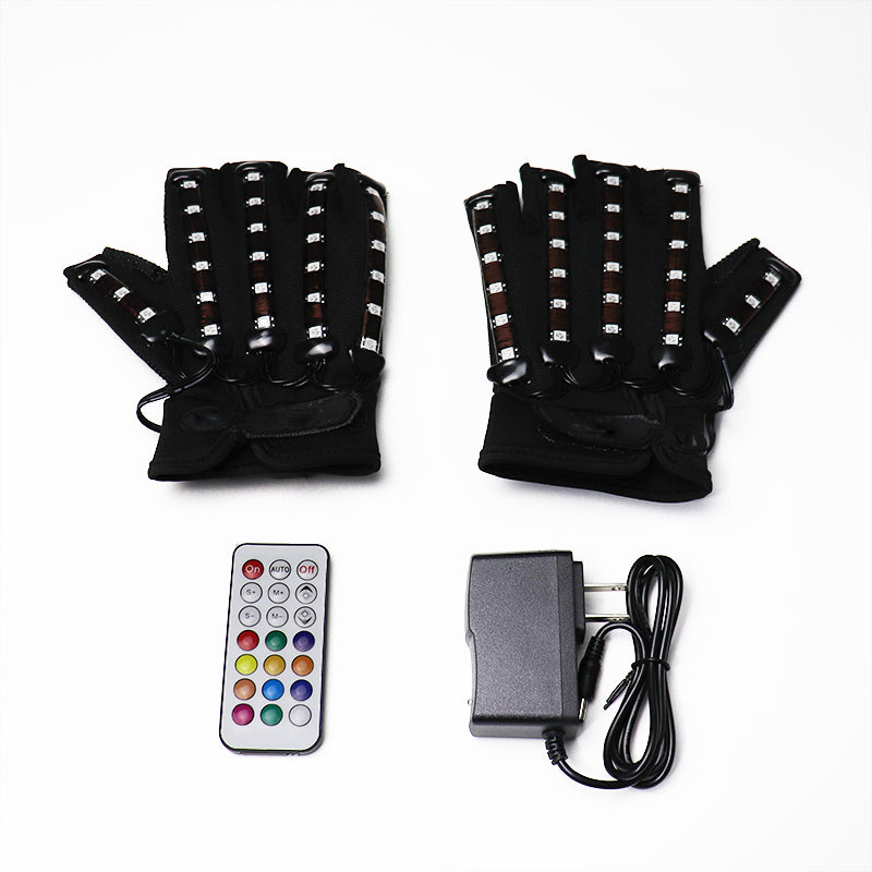 LED Gloves Glowing Glasses Light Up Glasses Rave Costume Decor DJ Dance Performances Luminous Props Halloween Decorati