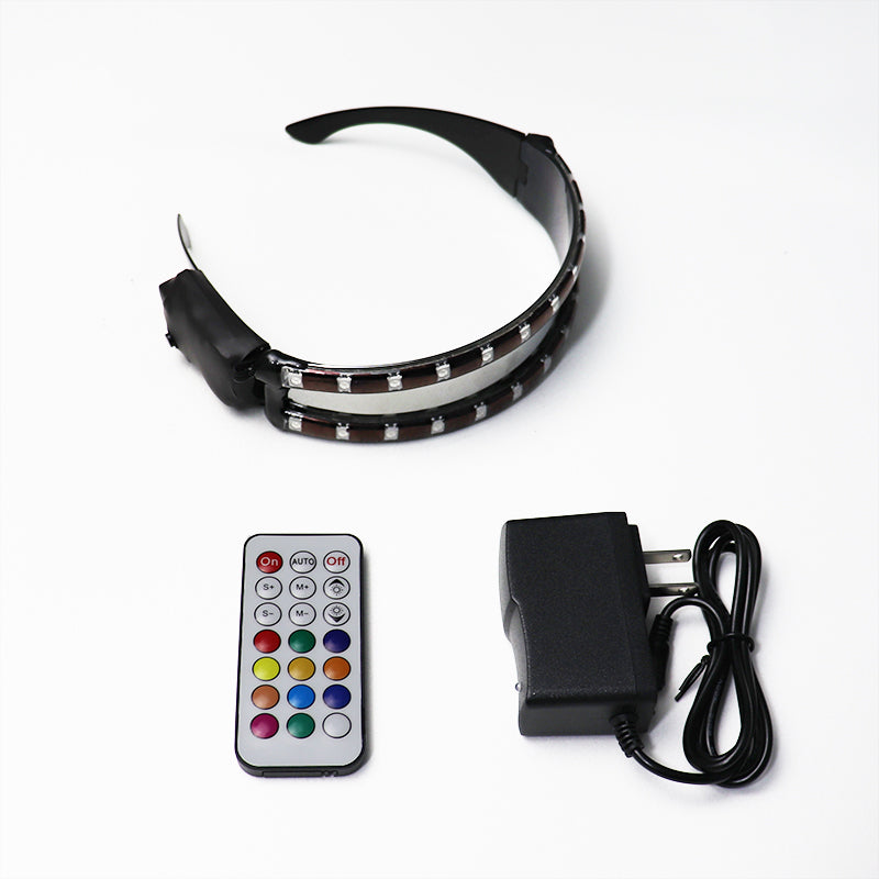 LED Gloves Glowing Glasses Light Up Glasses Rave Costume Decor DJ Dance Performances Luminous Props Halloween Decorati