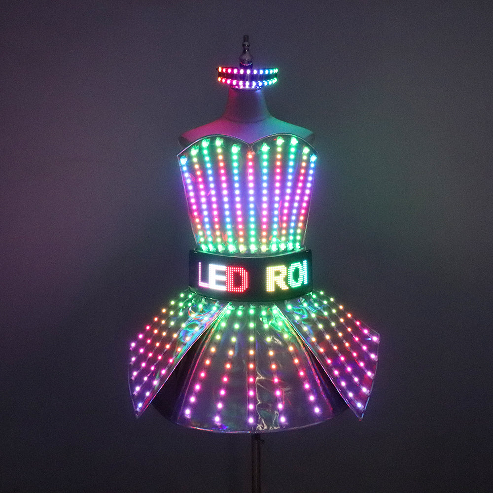 Full Color LED Costume Laser Mirror Luminous Dress Bar Dj Gogo Dancer Singer Stage Glowing Clothes Women Evening Birthday Outfit LED Robot Suit Full Color LED Costume Laser Mirror Luminous Dress Bar Dj Gogo Dancer Singer Stage Glowing Clothes Women Evening Birthday Outfit LED Robot Suit