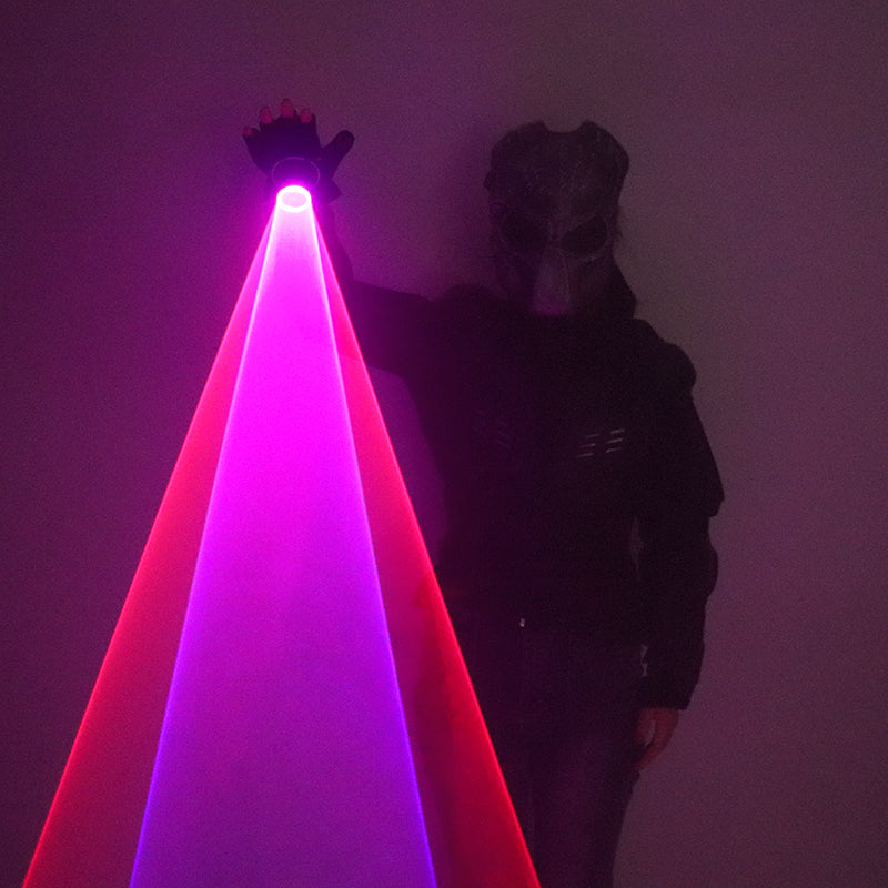 Blue Red Laser Gloves Multicolour DJ Tunnel Effect Auto Rotating Vortex Laser Glove Light Pub Party Laser Show