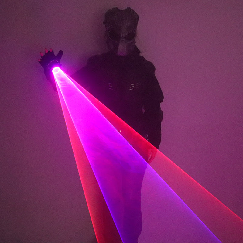 Blue Red Laser Gloves Multicolour DJ Tunnel Effect Auto Rotating Vortex Laser Glove Light Pub Party Laser Show