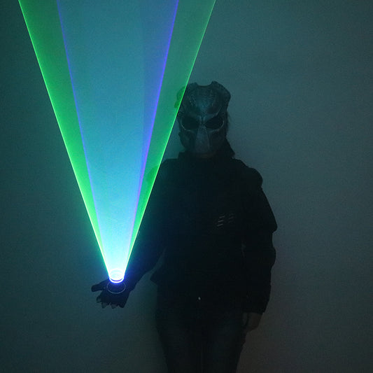 New Blue Green Laser Gloves DJ Tunnel Effect Auto Rotating Vortex Laser Glove Multicolour LED Luminous Costumes Accessories
