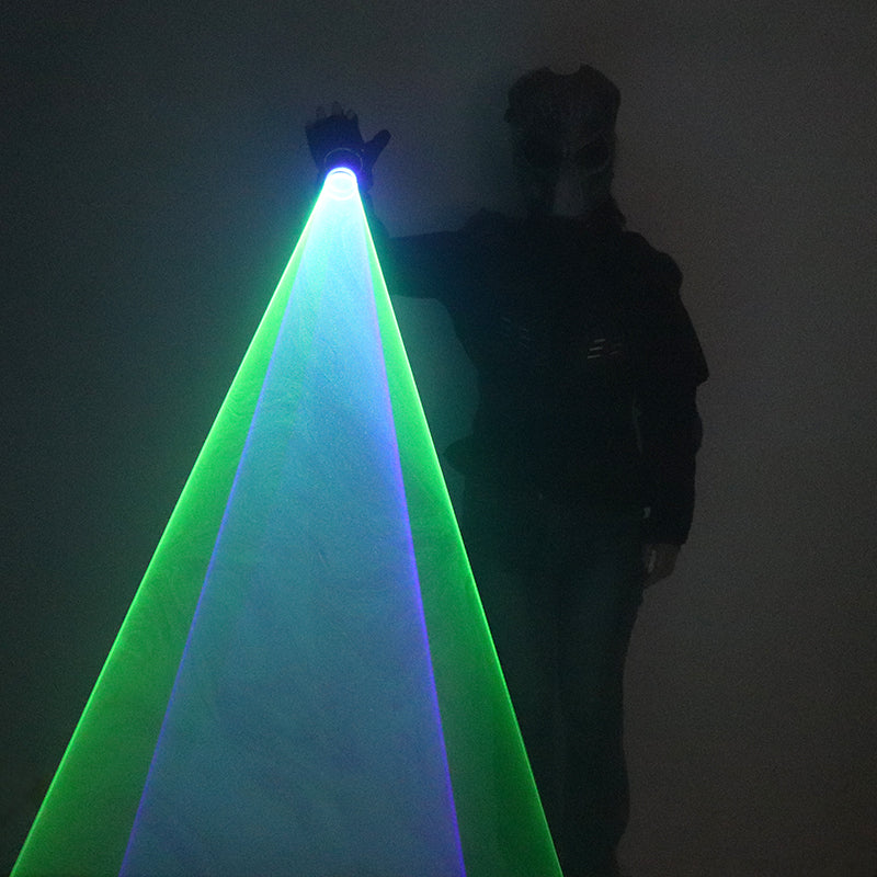 New Blue Green Laser Gloves DJ Tunnel Effect Auto Rotating Vortex Laser Glove Multicolour LED Luminous Costumes Accessories