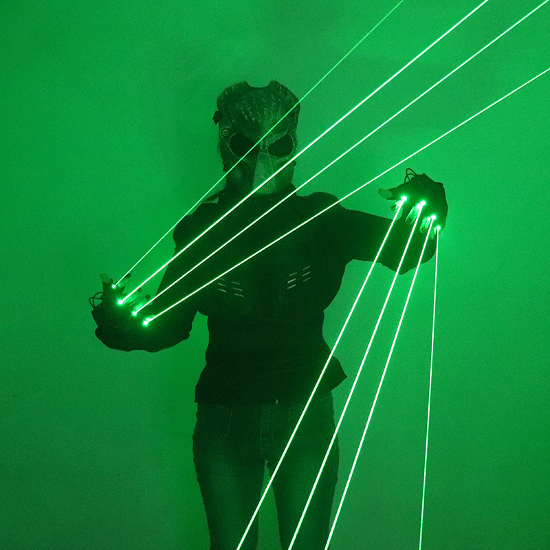 Green Laser Gloves Laser Beam Flash Finger,Nightclub Bar Party Dance Singer Props DJ Mechanical Gloves LED Light