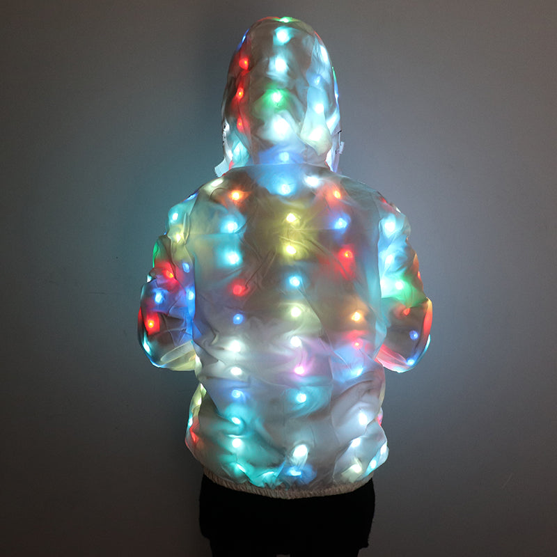 Colorful Coat LED Luminous Costume Halloween Dancing LED Lighting Robot Suit LED Glowing Clothing Christmas Party Clothes