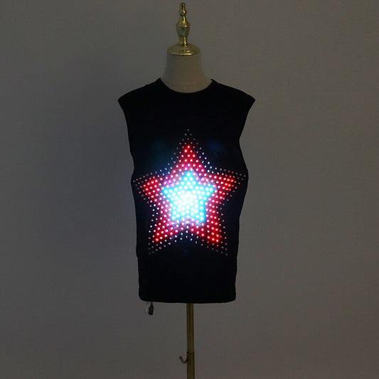 LED Costumes Luminous Star Shape Light Up Vest DJ Singer Dancer Performer Show Glowing Clothing Jacket