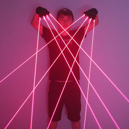 650nm Red Laser Gloves Stage LED Gloves Laser Light,Dress Up LED Robot Glowing Dress Bar Party Music Festival Cool Props