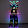 Full Color Smart Pixels LED Robot Suit Costume Light Up Stilts Walker Clothing Luminous Jacket chest display Helmet Laser Gloves