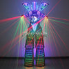 Full Color Smart Pixels LED Robot Suit Costume Light Up Stilts Walker Clothing Luminous Jacket chest display Helmet Laser Gloves