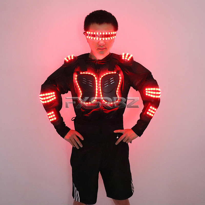 LED Armor Costume RGB Luminous Robot Suit LED Light Up Clothing Stage Performance Jackets Clothes