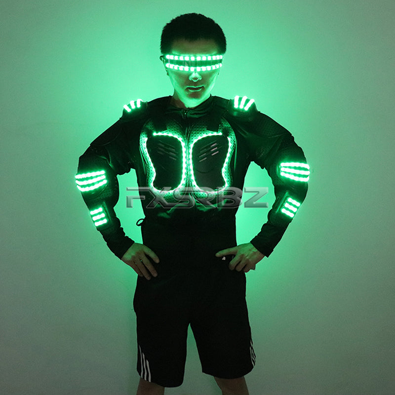 LED Armor Costume RGB Luminous Robot Suit LED Light Up Clothing Stage Performance Jackets Clothes