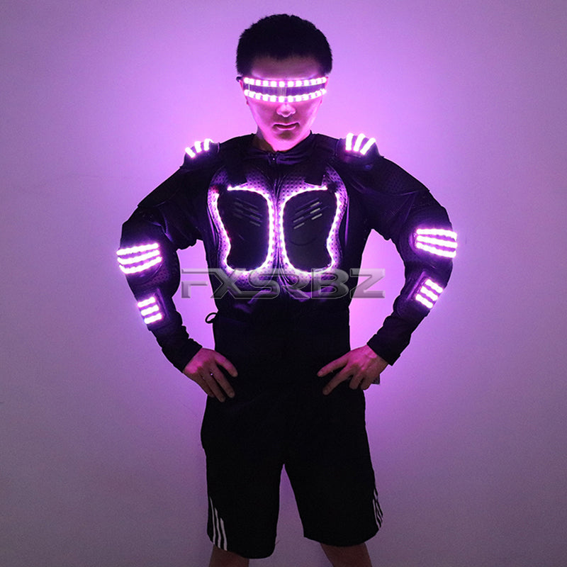 LED Armor Costume RGB Luminous Robot Suit LED Light Up Clothing Stage Performance Jackets Clothes