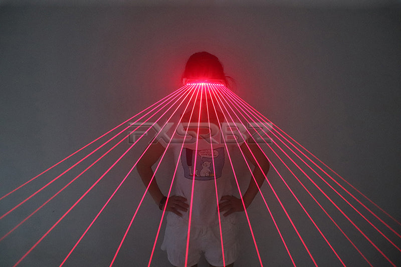 650nm Red Laser Glasses 18pcs Line Laser X Men Police Glasses For LED Luminous Robot Halloween Bar Stage Party Show Props