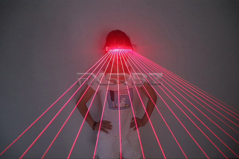 650nm Red Laser Glasses 18pcs Line Laser X Men Police Glasses For LED Luminous Robot Halloween Bar Stage Party Show Props