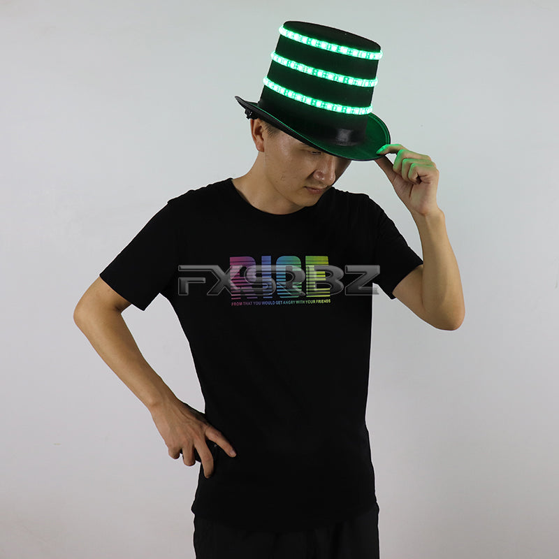 LED Hat Glowing Hat Magician Luminous Cap Fluorescent LED Costume Accessories DJ Singer Dance Performance Party Neon Props