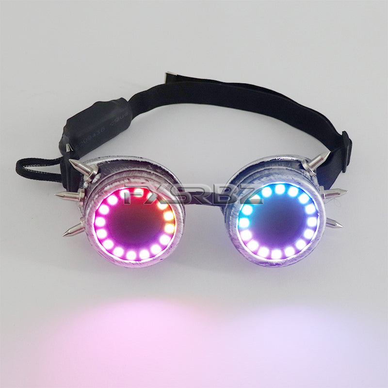 Pixel LED Glasses Rechargeable Rivet Glasses Kaleidoscope Lenses 366 Modes Colorful Lights Glowing Goggles