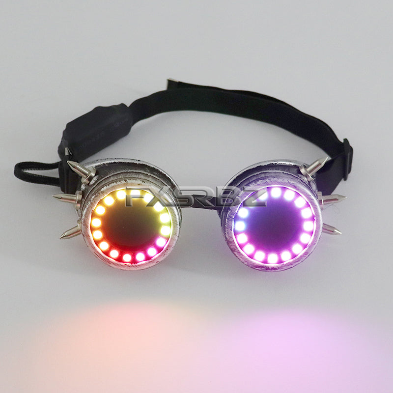 Pixel LED Glasses Rechargeable Rivet Glasses Kaleidoscope Lenses 366 Modes Colorful Lights Glowing Goggles