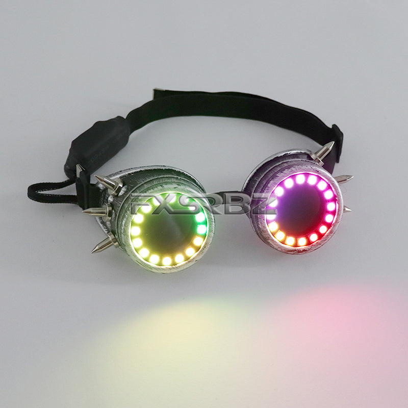 Pixel LED Glasses Rechargeable Rivet Glasses Kaleidoscope Lenses 366 Modes Colorful Lights Glowing Goggles
