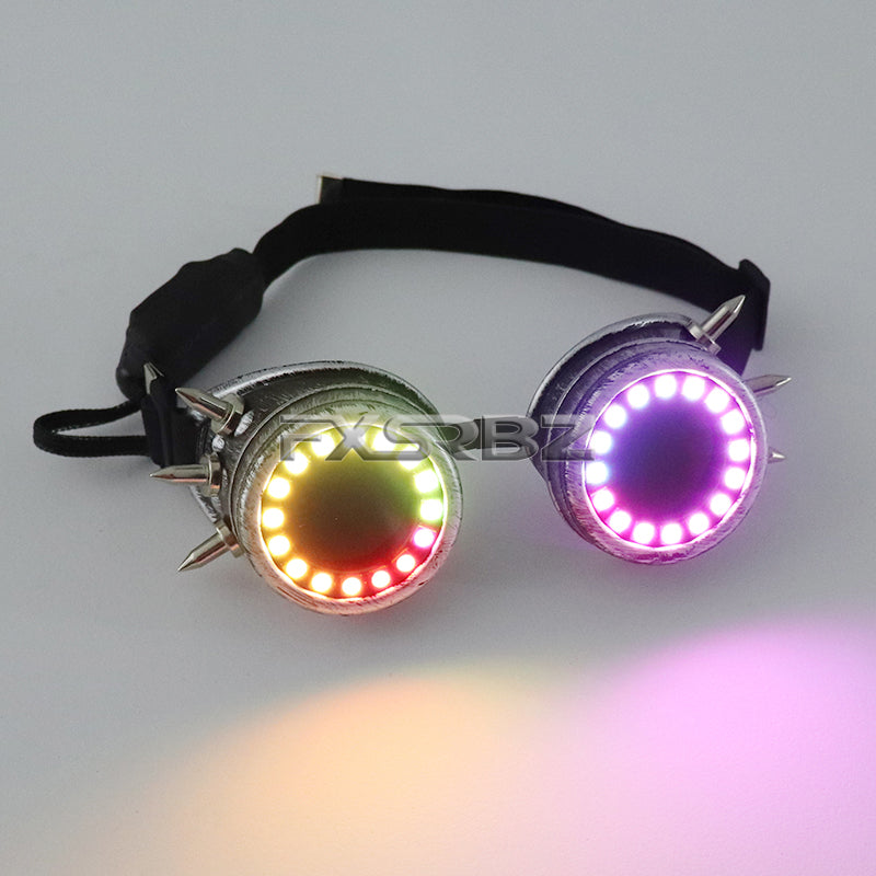 Pixel LED Glasses Rechargeable Rivet Glasses Kaleidoscope Lenses 366 Modes Colorful Lights Glowing Goggles