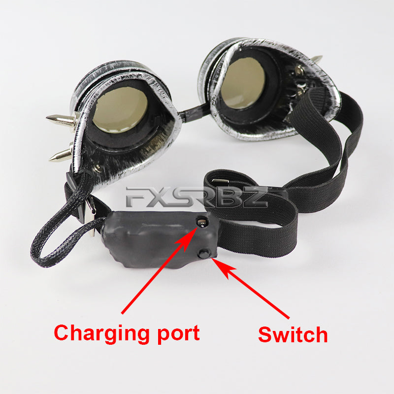 Pixel LED Glasses Rechargeable Rivet Glasses Kaleidoscope Lenses 366 Modes Colorful Lights Glowing Goggles
