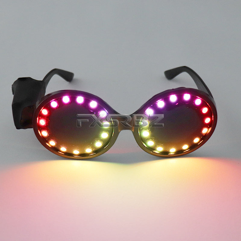New LED Glasses Rainbow Neon Light Glasses USB Port Rezz Luminous Goggles Carnival EDM Show Lighting Props