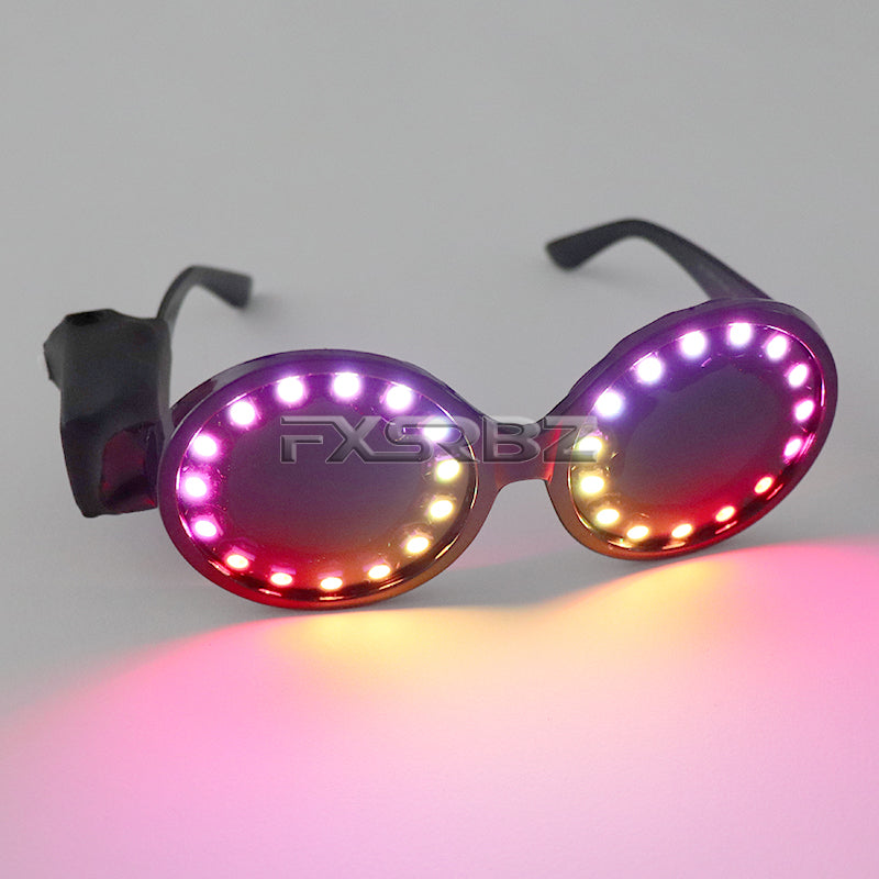 New LED Glasses Rainbow Neon Light Glasses USB Port Rezz Luminous Goggles Carnival EDM Show Lighting Props