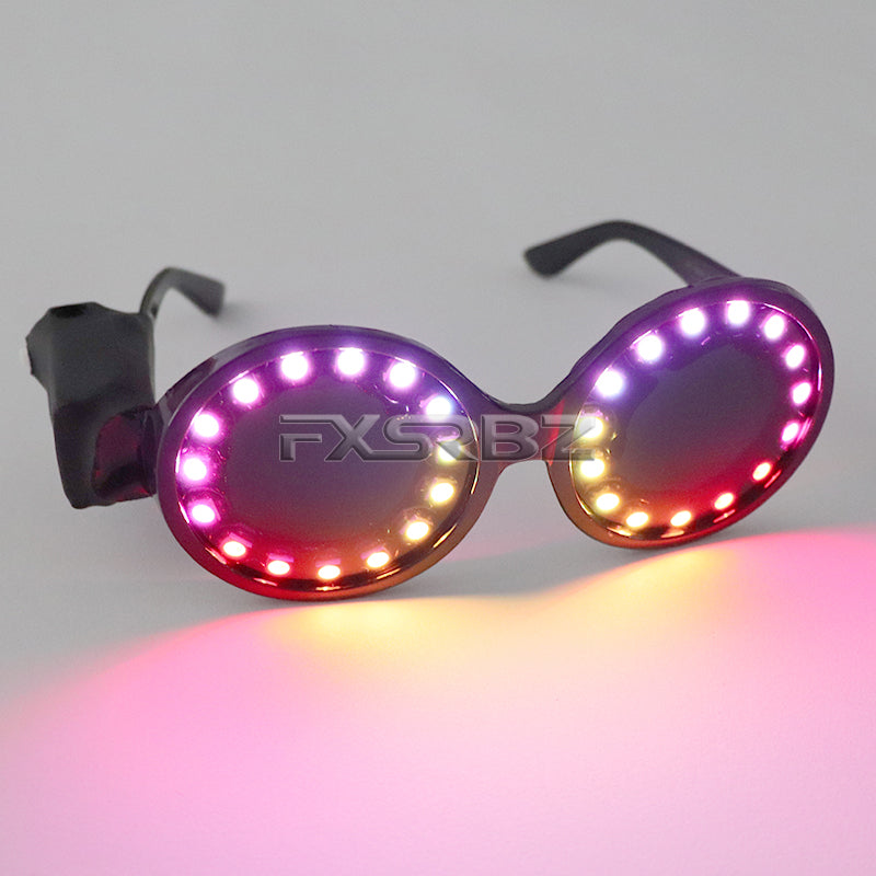 New LED Glasses Rainbow Neon Light Glasses USB Port Rezz Luminous Goggles Carnival EDM Show Lighting Props