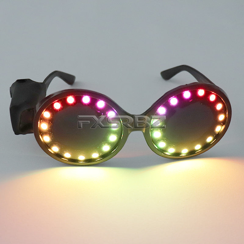 New LED Glasses Rainbow Neon Light Glasses USB Port Rezz Luminous Goggles Carnival EDM Show Lighting Props