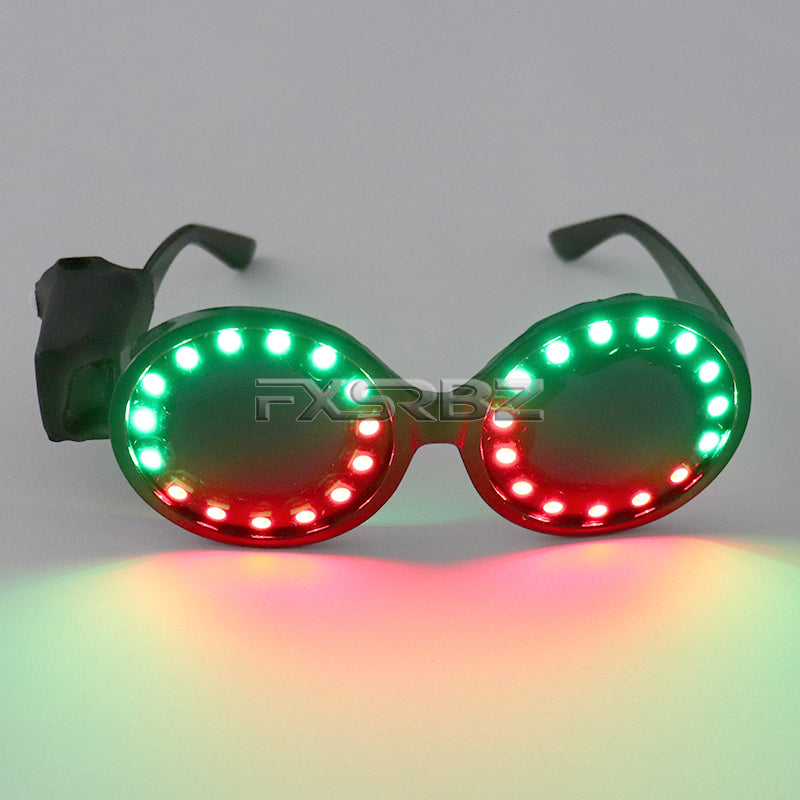 New LED Glasses Rainbow Neon Light Glasses USB Port Rezz Luminous Goggles Carnival EDM Show Lighting Props