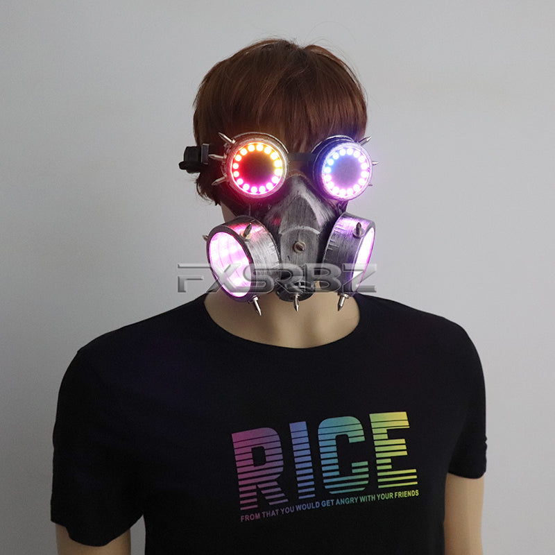 Pixel LED Glasses Mask Steam punk Goggles 366 Modes Tunnel Lights Mask Cosplay Bar Luminous Costume Accessories Rechargeable
