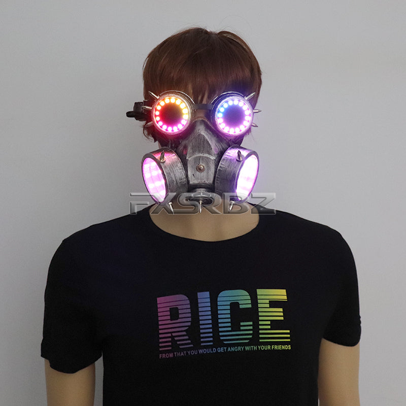 Pixel LED Glasses Mask Steam punk Goggles 366 Modes Tunnel Lights Mask Cosplay Bar Luminous Costume Accessories Rechargeable