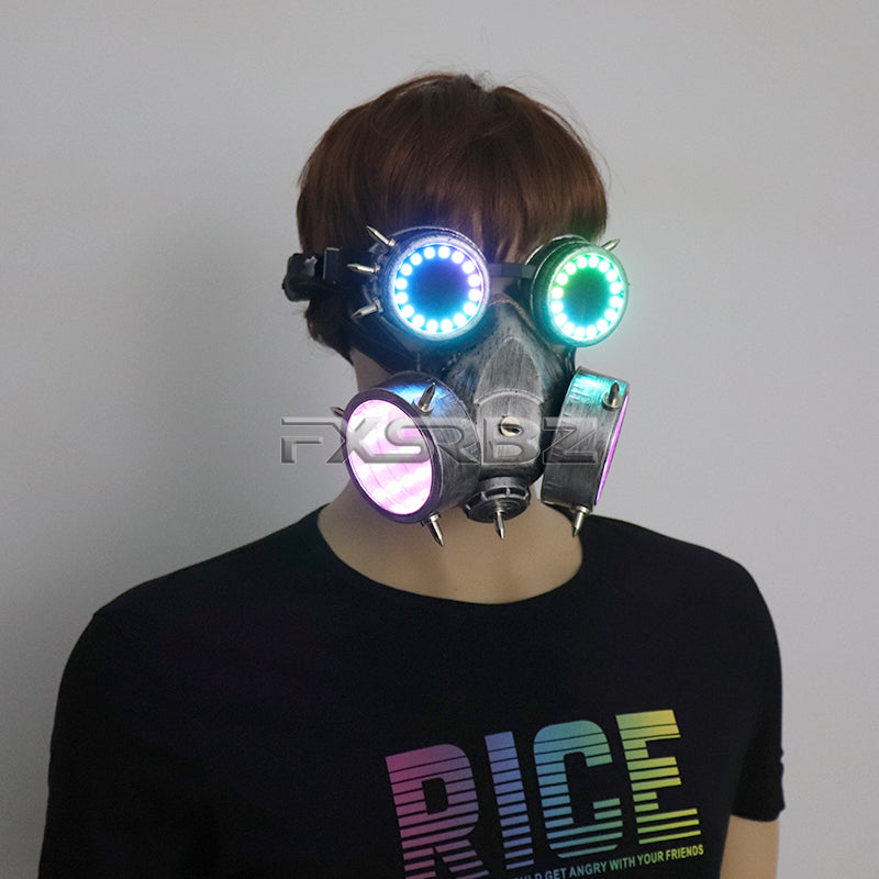 Pixel LED Glasses Mask Steam punk Goggles 366 Modes Tunnel Lights Mask Cosplay Bar Luminous Costume Accessories Rechargeable