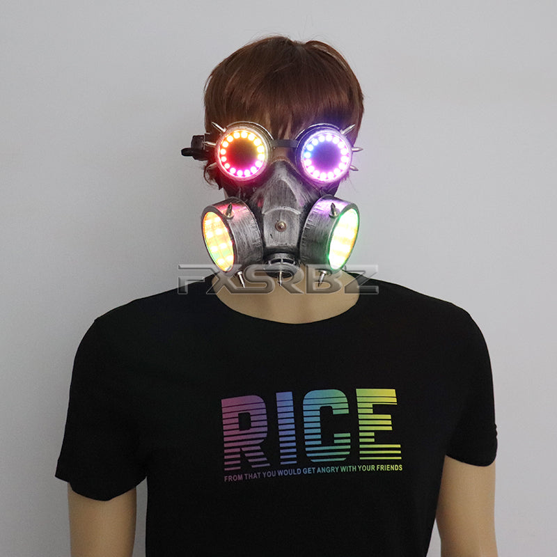 Pixel LED Glasses Mask Steam punk Goggles 366 Modes Tunnel Lights Mask Cosplay Bar Luminous Costume Accessories Rechargeable