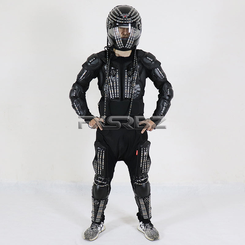 New LED Luminous Armor Clothing Glowing Costumes Christmas Halloween Light Up Jacket Dancing Performance LED Robot Suit