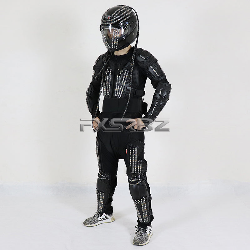 New LED Luminous Armor Clothing Glowing Costumes Christmas Halloween Light Up Jacket Dancing Performance LED Robot Suit