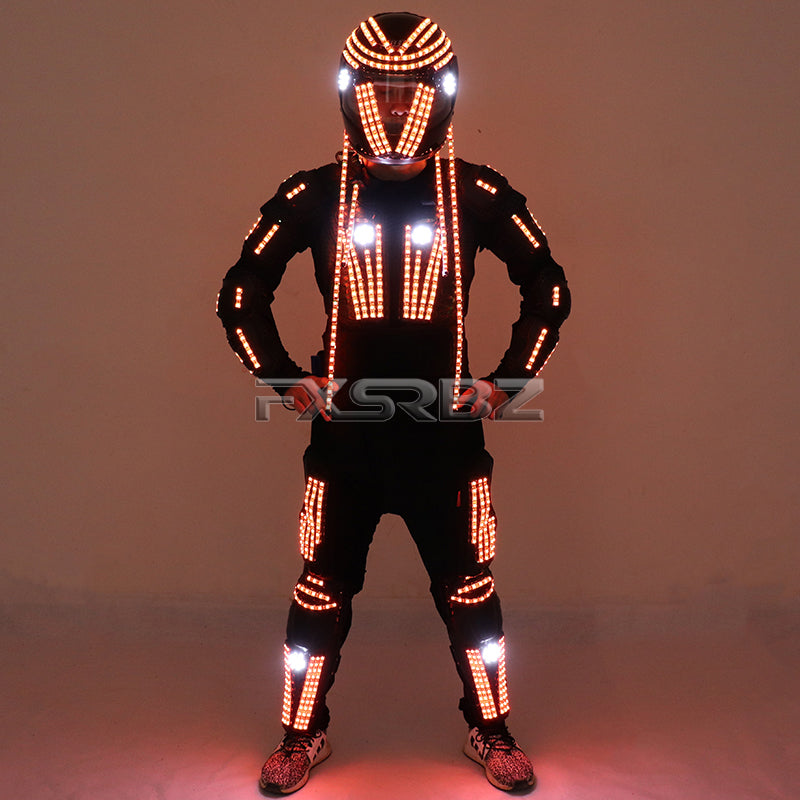 New LED Luminous Armor Clothing Glowing Costumes Christmas Halloween Light Up Jacket Dancing Performance LED Robot Suit
