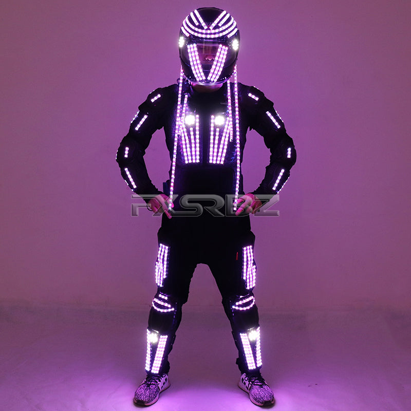 New LED Luminous Armor Clothing Glowing Costumes Christmas Halloween Light Up Jacket Dancing Performance LED Robot Suit